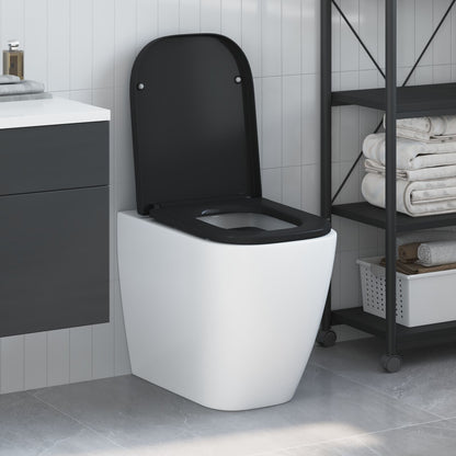 Snelle Bevestiging Toiletzitting Met Zachte Sluiting Duroplast Zwart