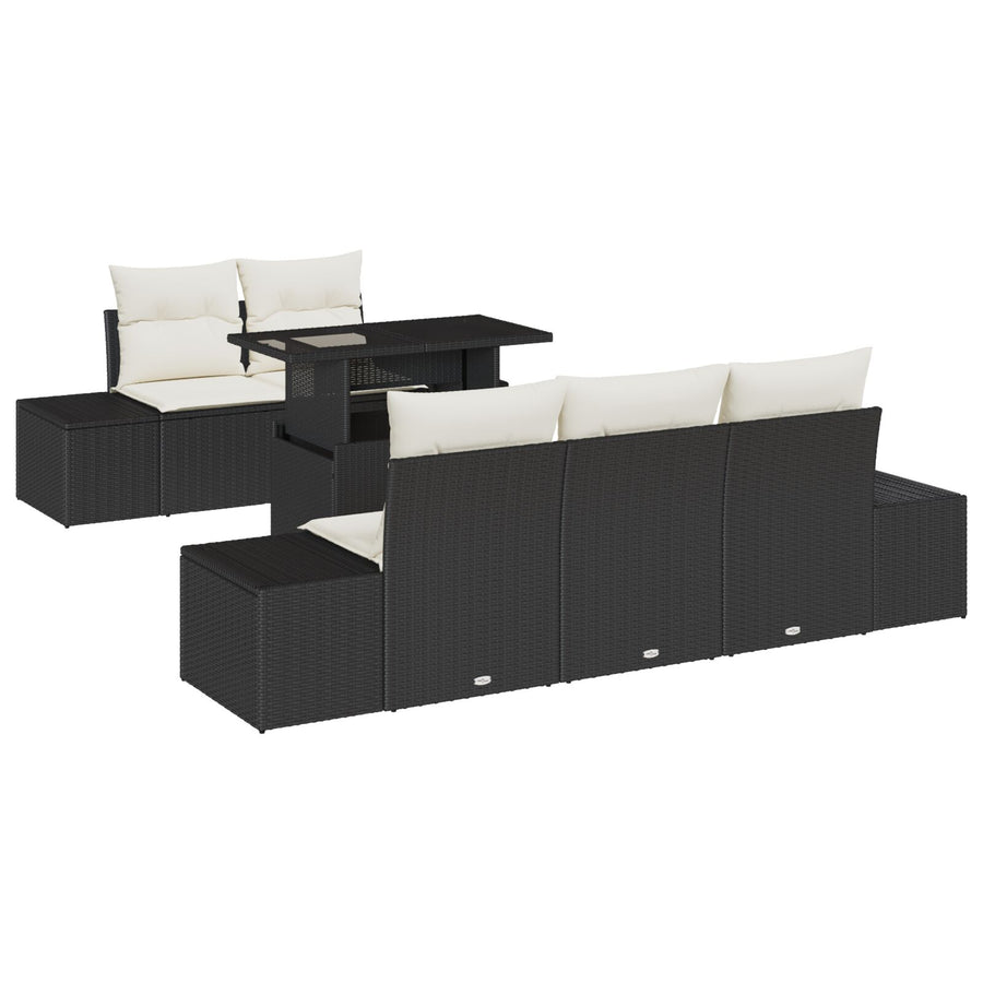Tuin Sofa Set Set Van 6 Bruin Poly Rattan Tuin Sofa Set