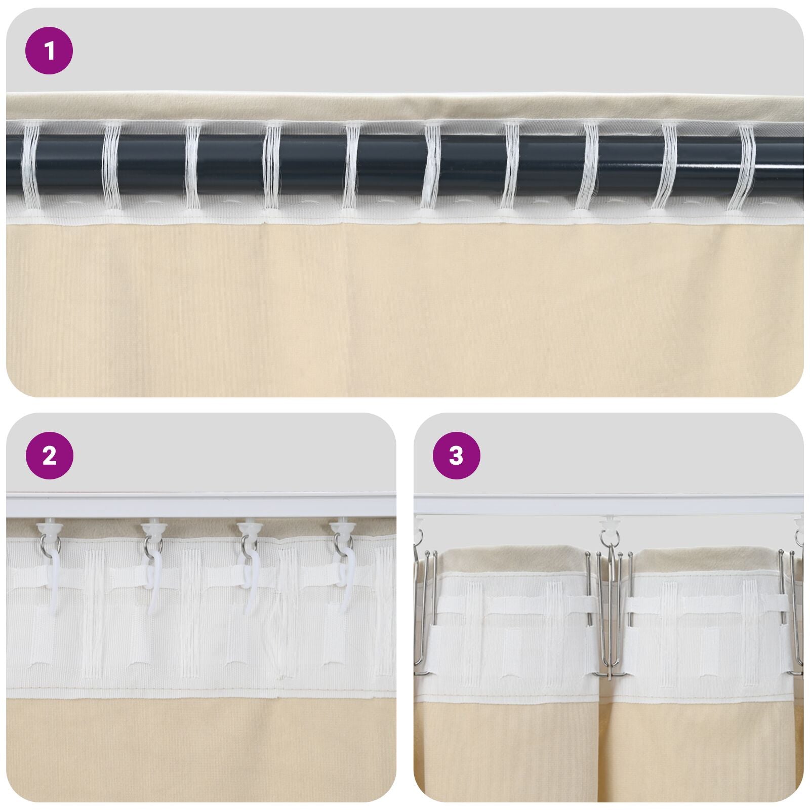 E Verduisteringsgordijnen Met Topband 2 Stuks Velours Zwart 140 x 175 cm met ingebouwde tape