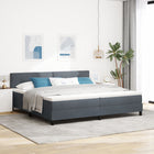 Velvet Box spring bed with mattress Dark grey 200 x 200 cm