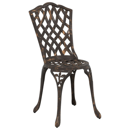 3-Delige Bistro Set Voor In De Tuin - Gietaluminium Brons