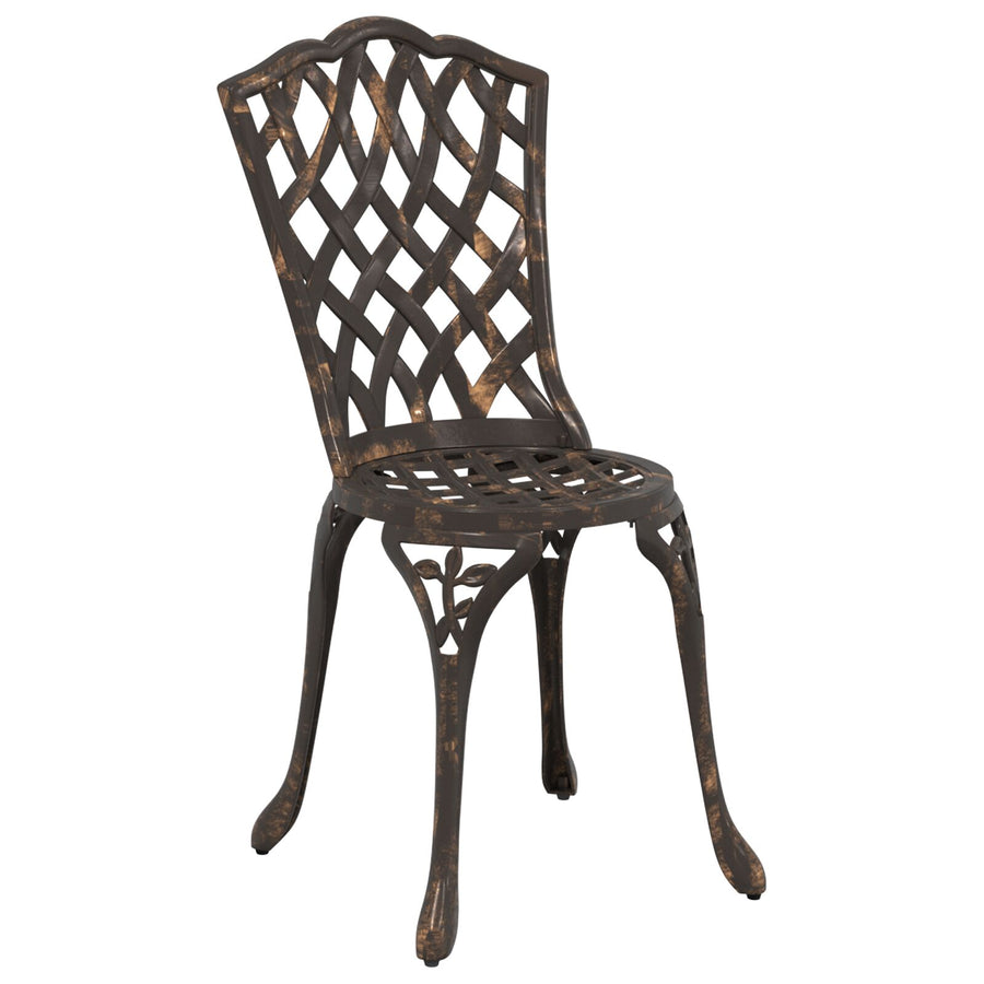 3-Delige Bistro Set Voor In De Tuin - Gietaluminium Brons