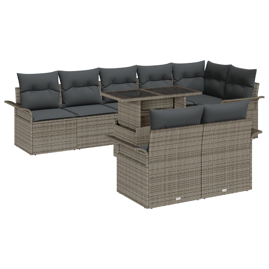 Tuin Sofa Set Set Van 9 Grijs Rattan Tuin Tafels Rechthoekig