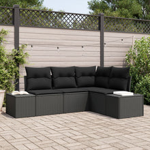 4-Delige Tuinbank Set Met Kussens Poly Rattan Zwart zonder tafel
