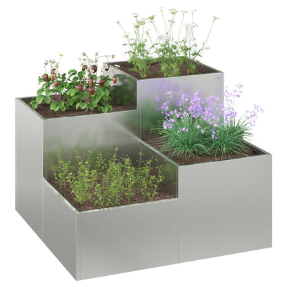 Tuinplantbak Gegalvaniseerd Staal Verzinkt staal 80 x 80 x 60 cm
