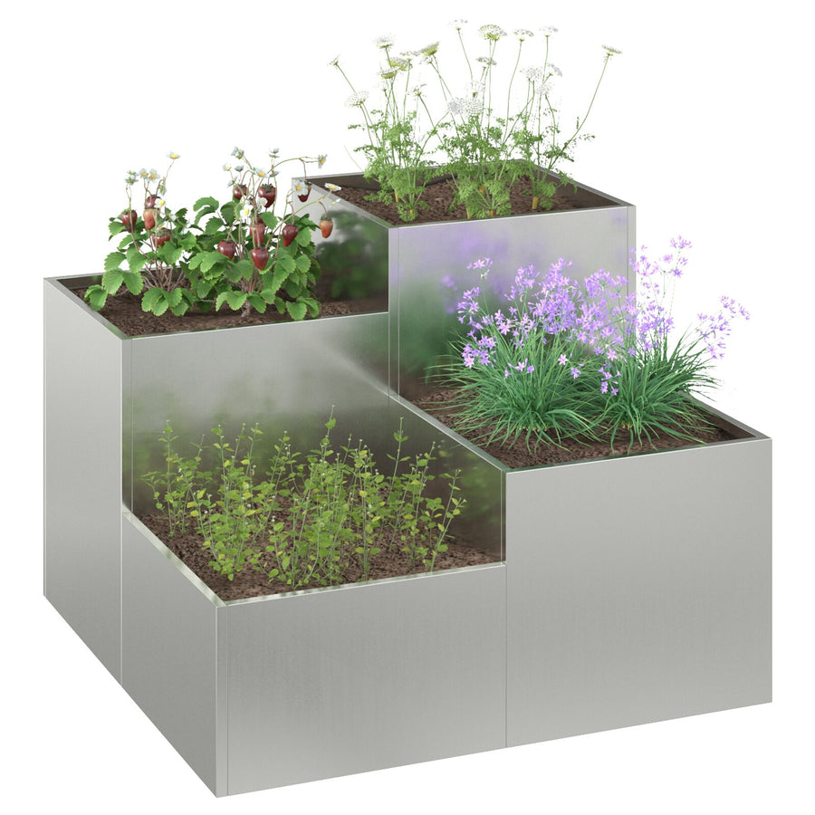 Tuinplantbak Gegalvaniseerd Staal Verzinkt staal 80 x 80 x 60 cm