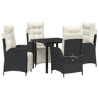 Tuinstoelenset poly rattan zwart 4-zitter