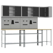 Werkbank set 10 stuks zwart grijs 255x55x220 cm