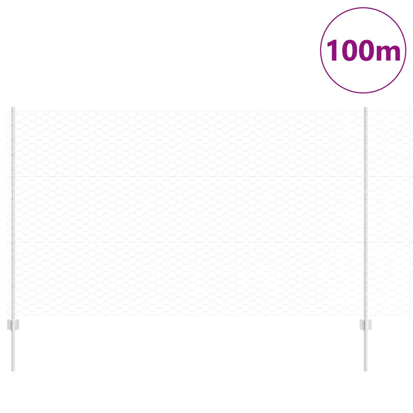 Hekposten 22 St U-Channel 140 Cm Gegalvaniseerd Staal,  Hexagonaal Hek 1,4X100 M Gegalvaniseerd Staal