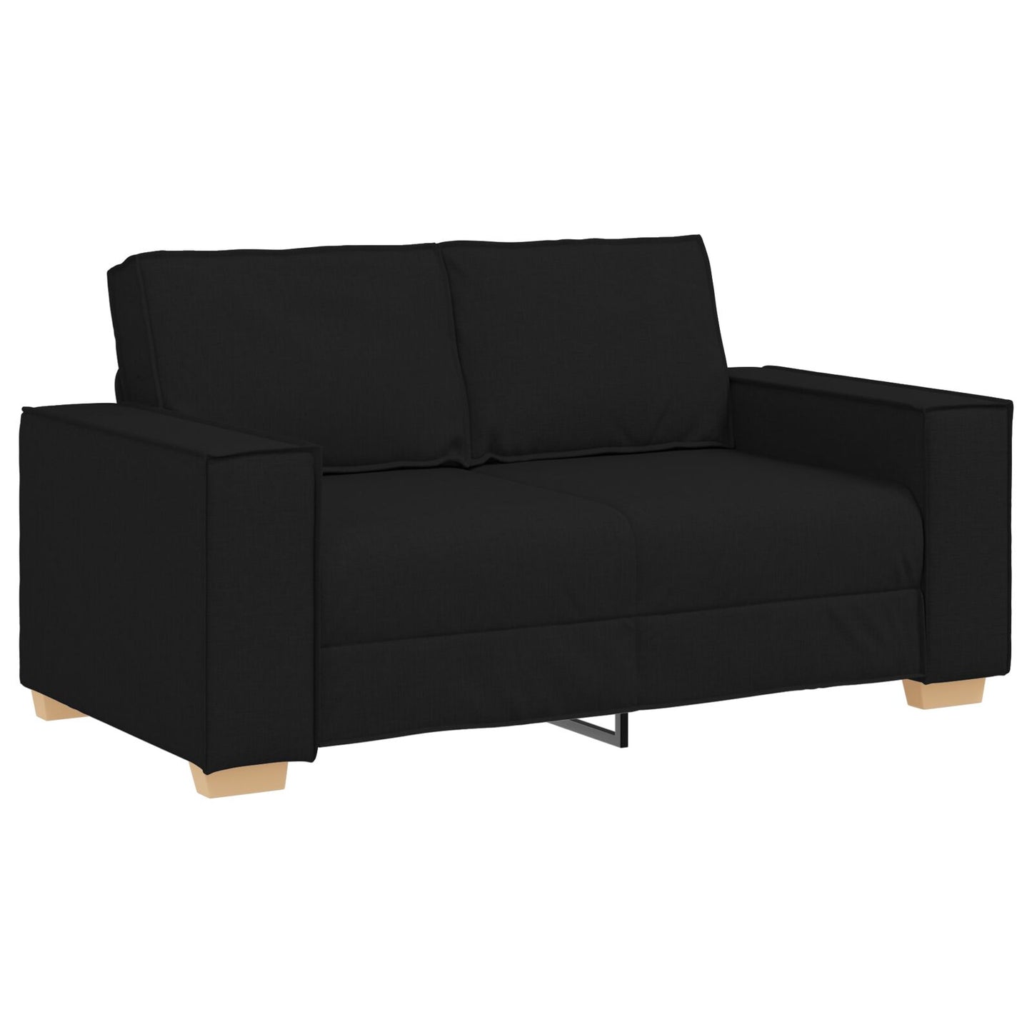3-Delige Sofaset Met Kussens E Stof Zwart