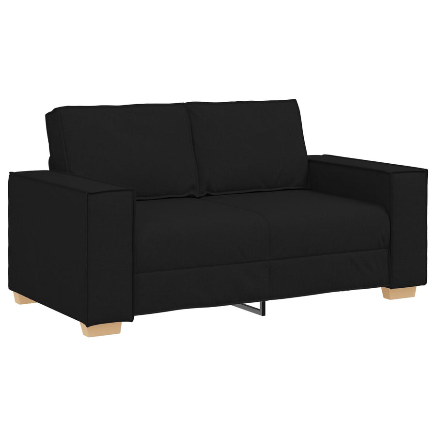 3-Delige Sofaset Met Kussens E Stof Zwart