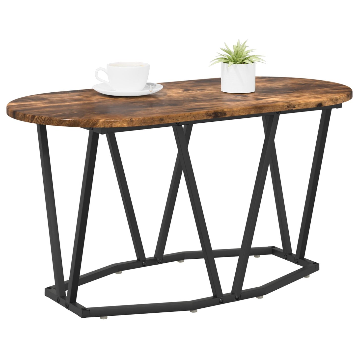 Salontafel 80X40X40,5 Cm Geengineerd Hout En Metaal Gerookt eiken