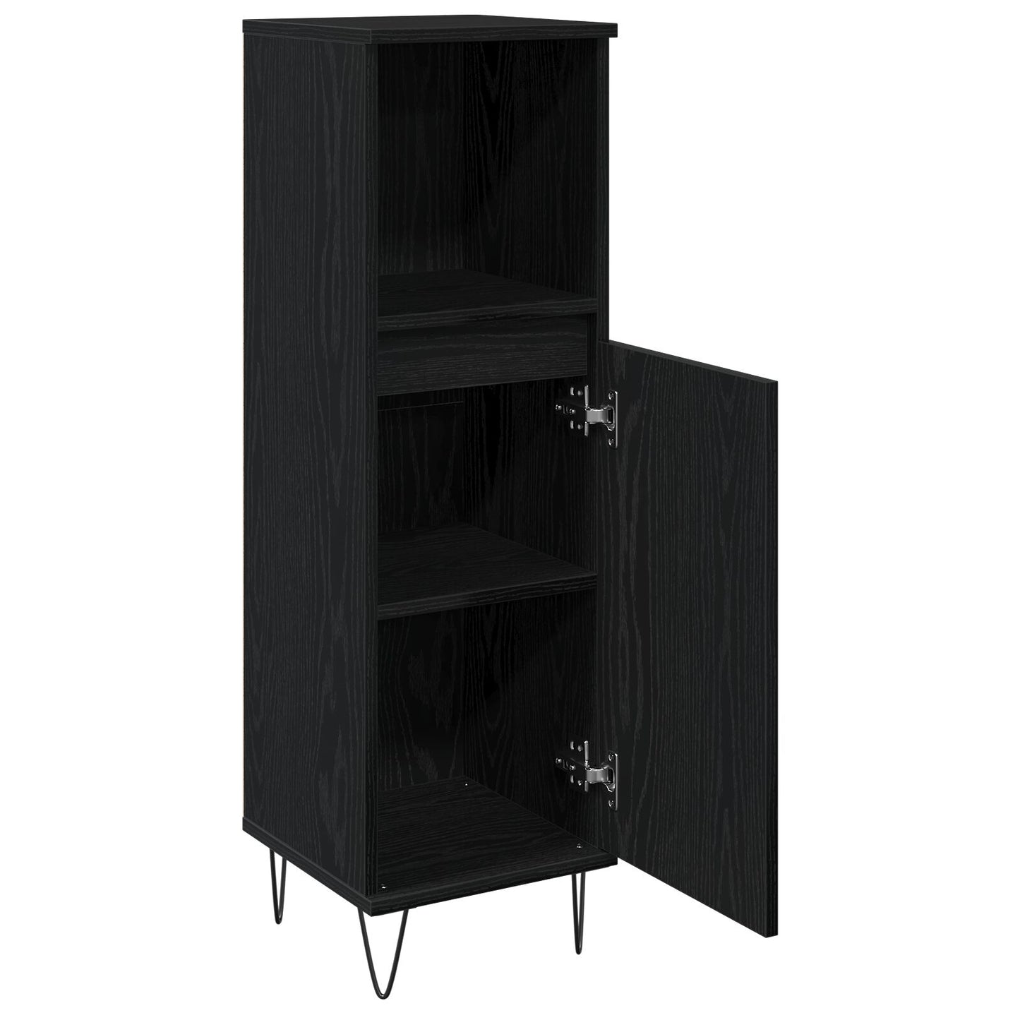 Badkamerkast 30X30X100 Cm Bewerkt Hout Zwart eiken