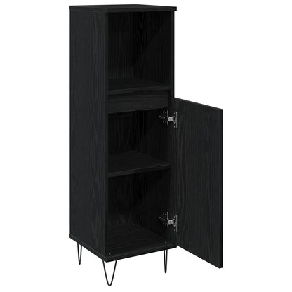 Badkamerkast 30X30X100 Cm Bewerkt Hout Zwart eiken