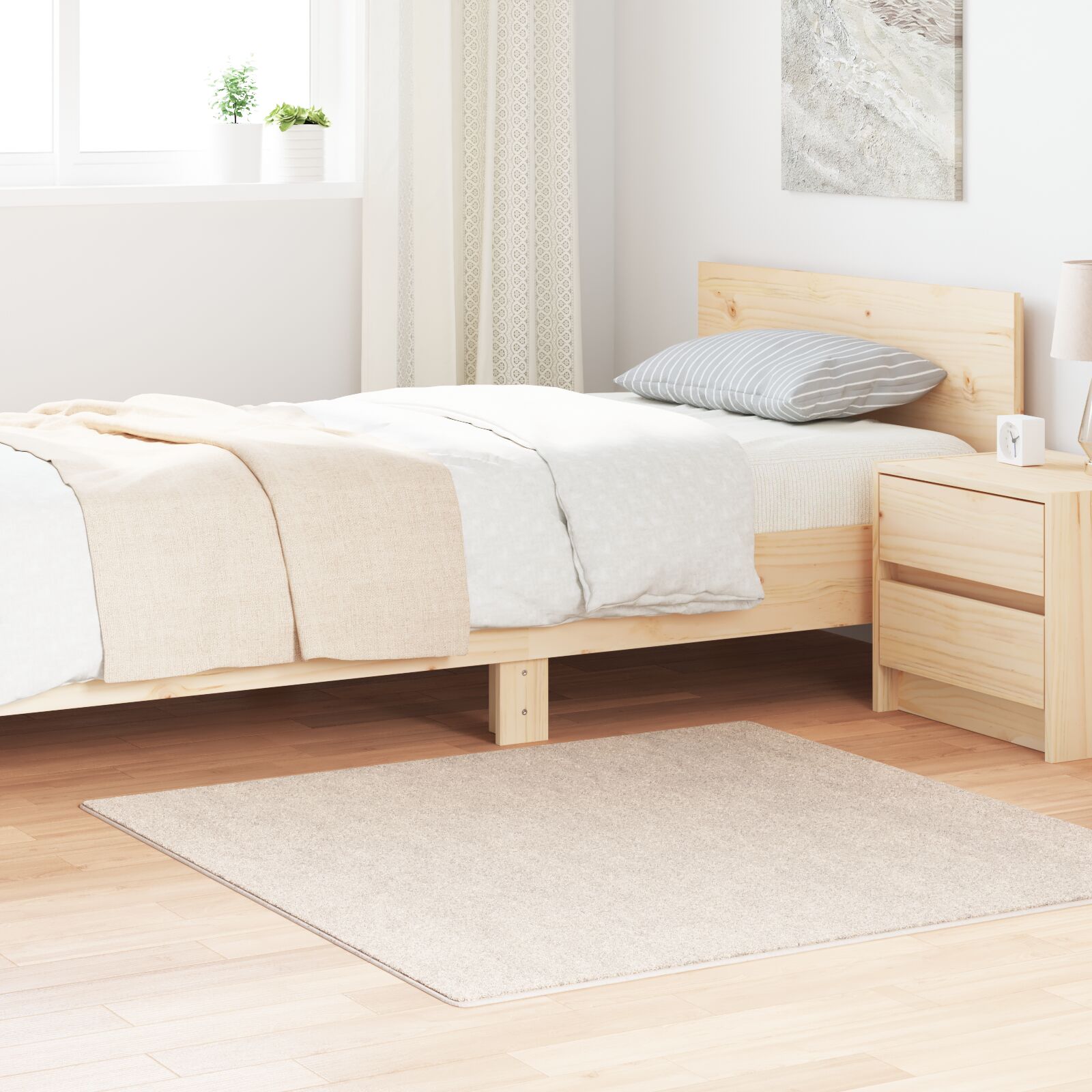 Vloerkleed (168) 100% Pp Crème 120 x 120 cm