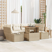 Loungeset 7-delig polyrotan beige