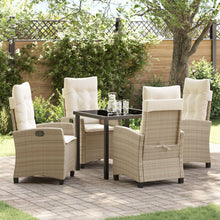5-Delig Tuin Eetset Met Kussens Beige Poly Rattan