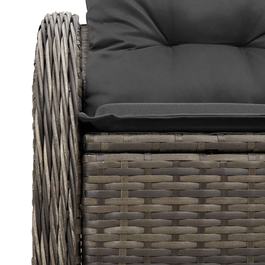 2-Persoons Tuinbank Met Opbergruimte & Kussens Poly Rattan Grijs met opslag