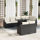 Garden Sofa Set with Cushions and Storage 9 pcs Black and Cream