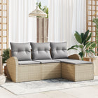 Tuinset poly rattan beige 4 zitplaatsen
