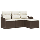 Tuinset poly rattan bruin 4-delig