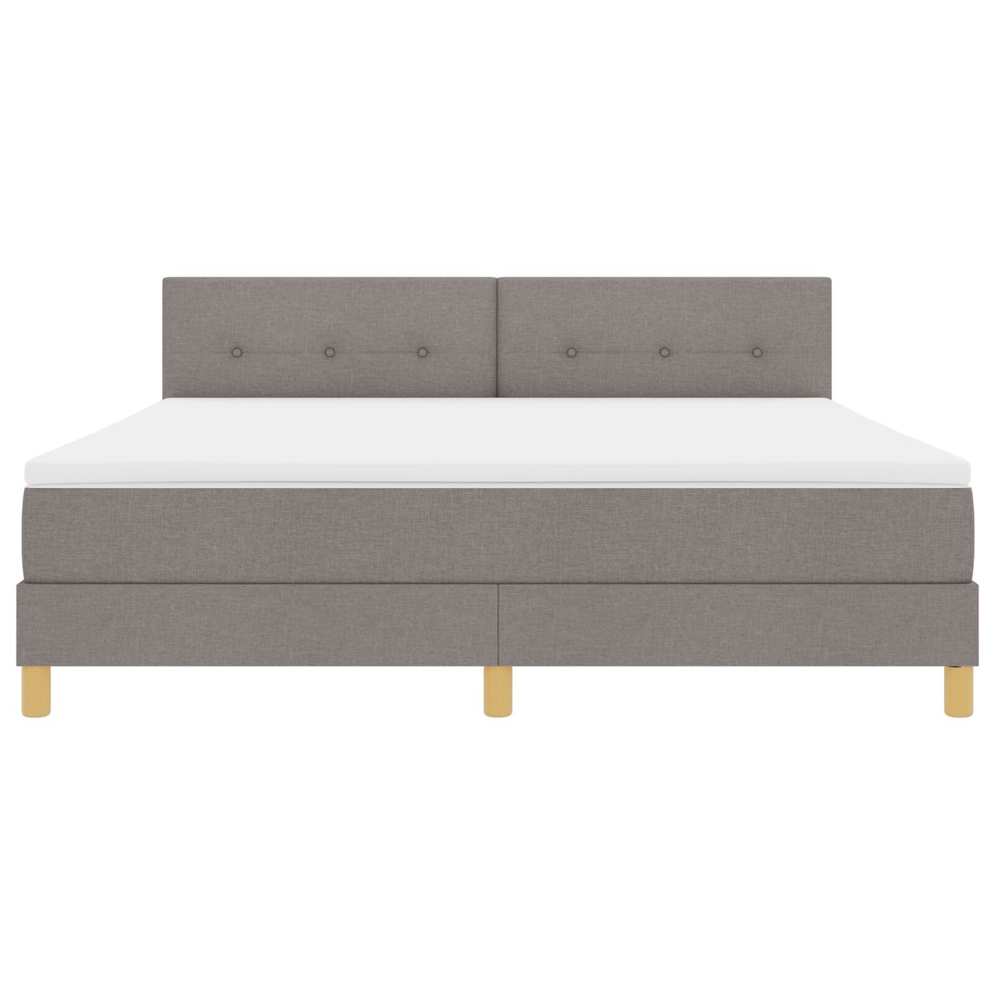 Boxspring Bed Met Matras Stof Taupe 180 x 200 cm Knoopgestikt