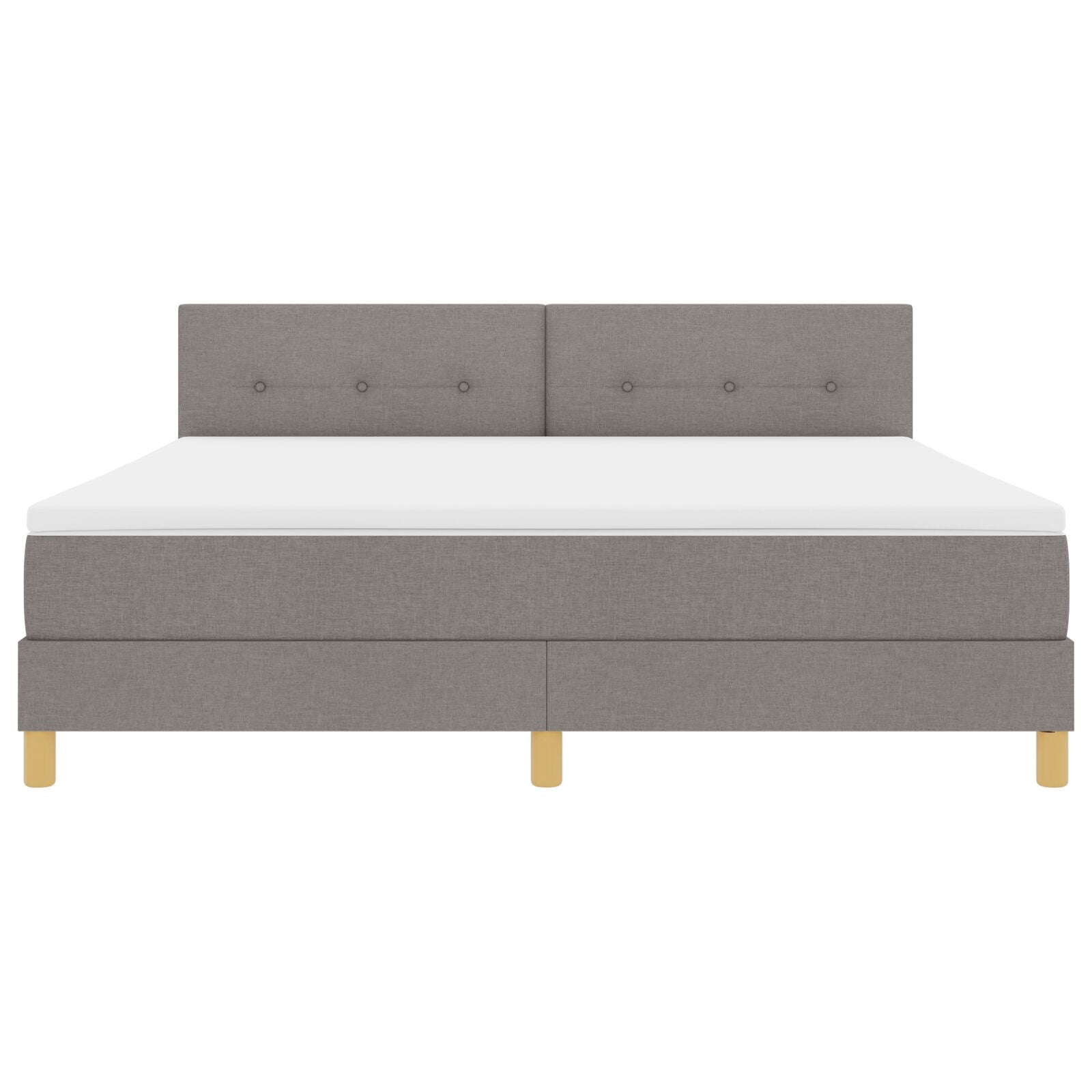 Boxspring Bed Met Matras Stof Taupe 180 x 200 cm Knoopgestikt