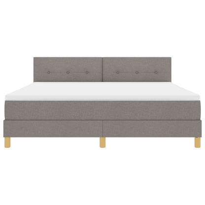Boxspring Bed Met Matras Stof Taupe 180 x 200 cm Knoopgestikt
