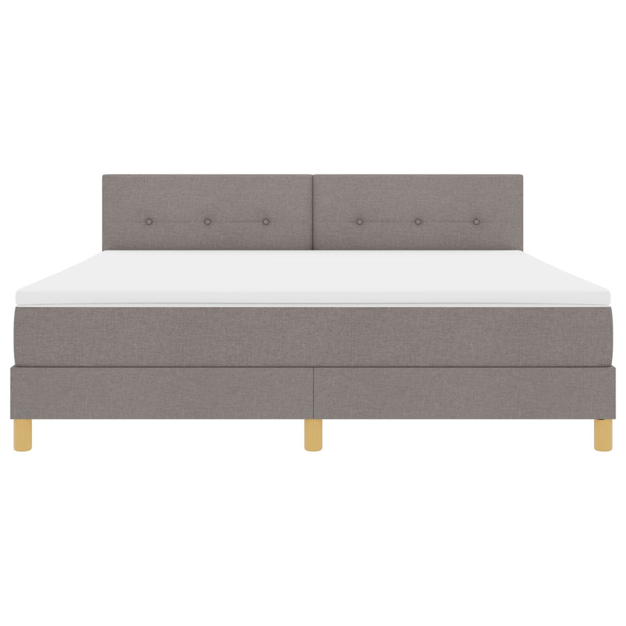Boxspring Bed Met Matras Stof Taupe 180 x 200 cm Knoopgestikt