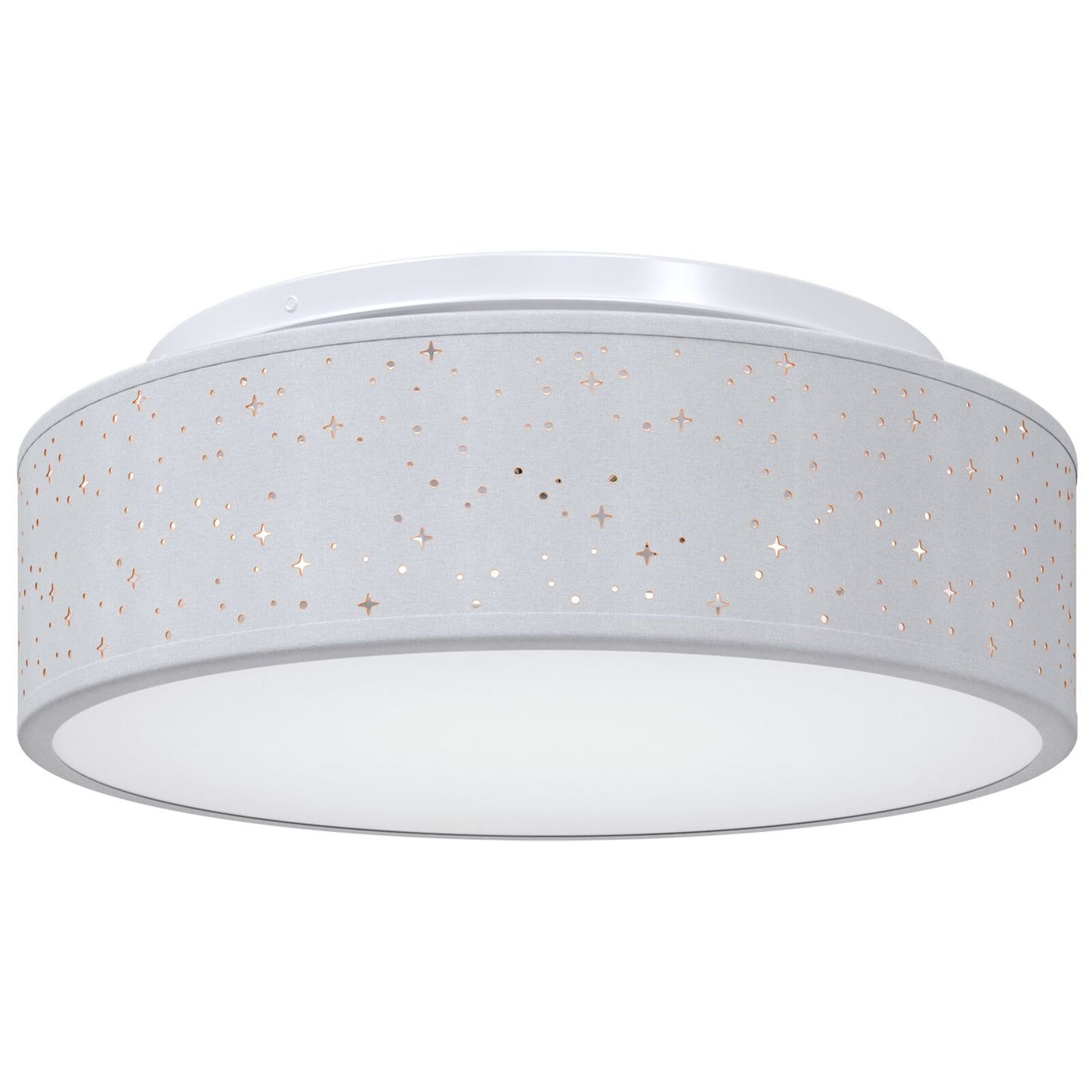 Plafondlampen Ø 38 Cm Stof E27 Ø38 x 13.5 cm Grijs met sterrenlampenkap