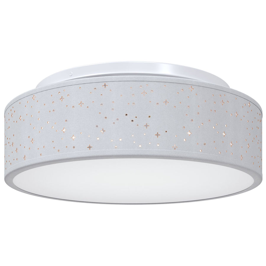 Plafondlampen Ø 38 Cm Stof E27 Ø38 x 13.5 cm Grijs met sterrenlampenkap