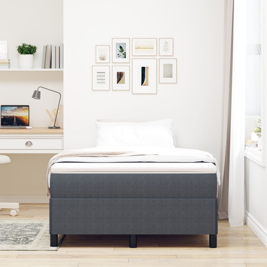 Bedframe Corduroy Stof Donkergrijs 120 x 190 cm