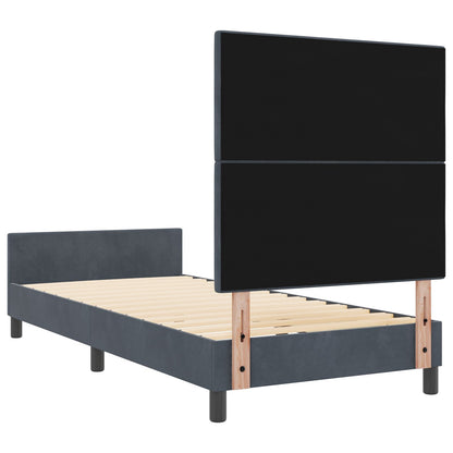 Bedframe Donkergrijs 80X200 Cm Velvet Crème