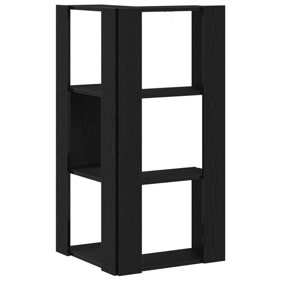 Hoekboekenkast 3-Tier 50X50X102 Cm Houtcomposiet Zwart eiken