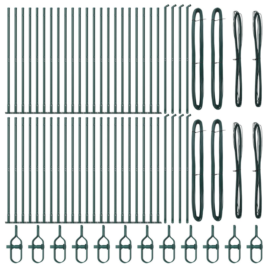 Hekpalen Set Van 104 Beton 3.2 X 3.2 X 88.5 Cm Duurzaam Groen 170 cm 52x betonnen paal
