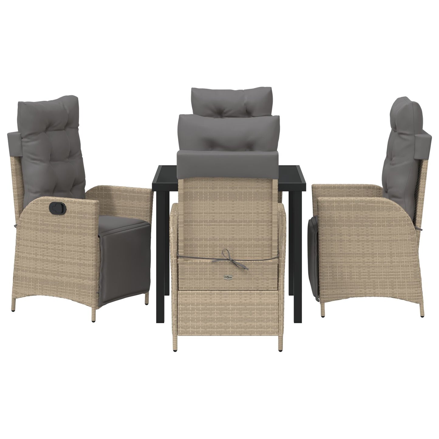 5-Delig Tuin Eetset Beige Poly Rattan