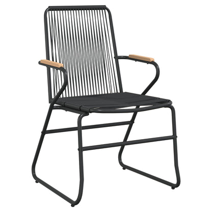5-Delige Tuin Eetset Zwart Pvc Rotan
