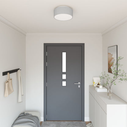 Plafondlampen Inbouw Ø 30 Cm Stof E27 Ø30 x 13.5 cm Grijs zonder sterrenlampenkap