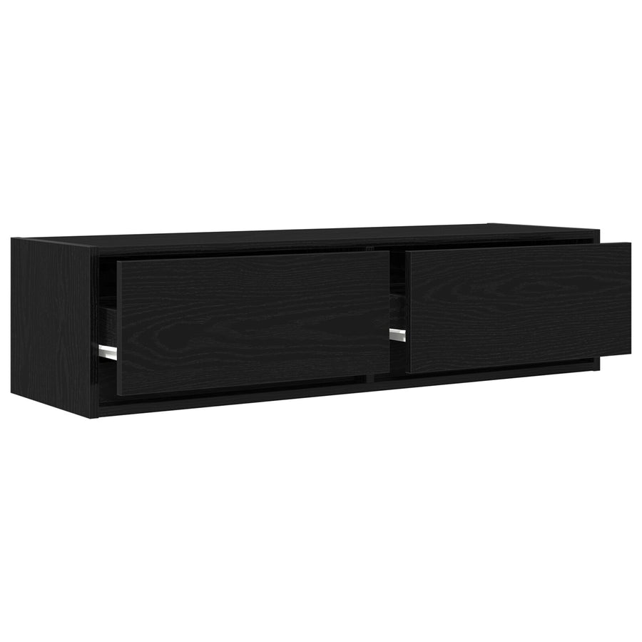 Tv-Meubel Zwart Eiken 100X31X25,5 Cm Bewerkt Hout