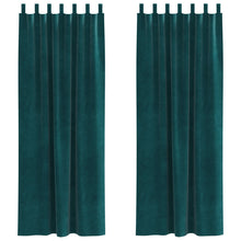 Blackout Gordijnen Met Hanglussen 2 Stuks Velvet Donkergroen 140 x 225 cm met ophanglussen