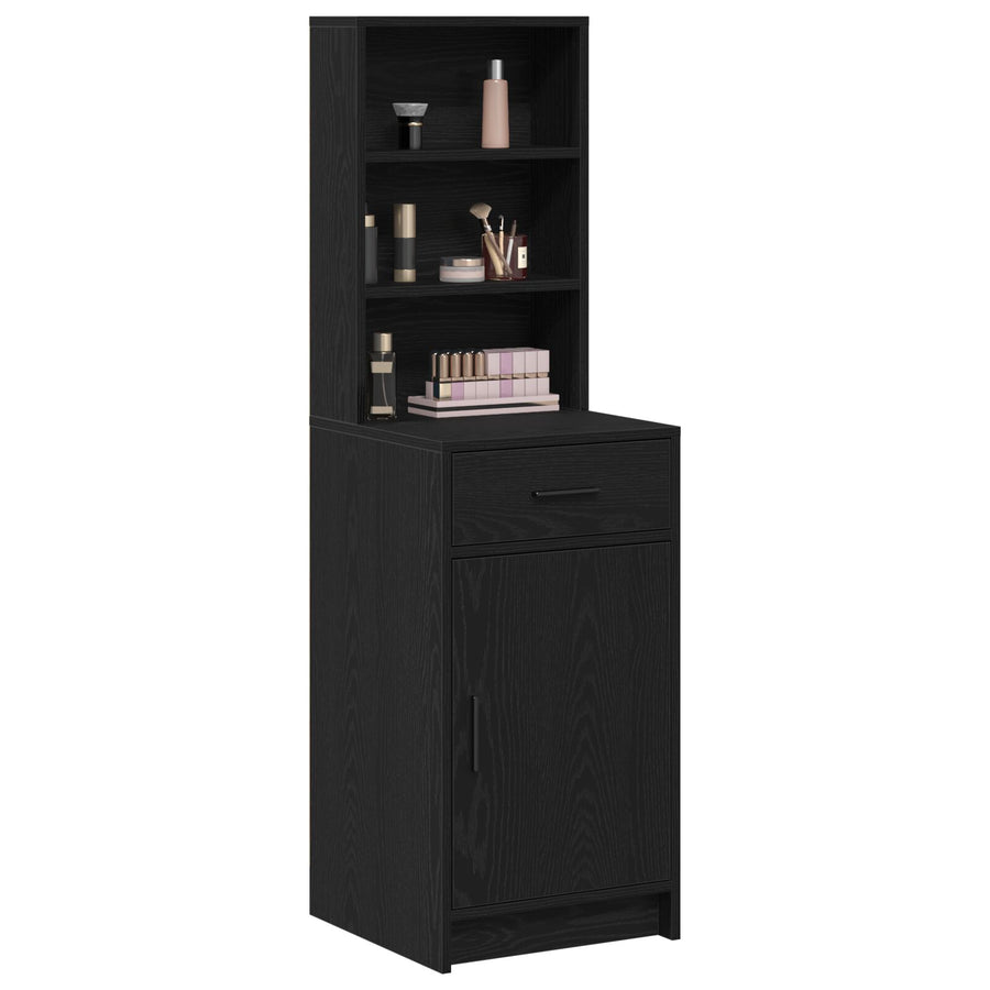 Hoge Kast In - 40X41X135 Cm, Gemaakt Van Hout Zwart eiken