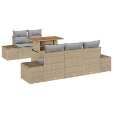 6-Delige Tuinbank Set Met Kussens Beige Poly Rattan