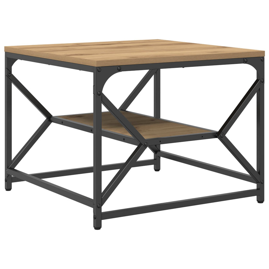 Salontafel Met Plank Bewerkt Hout Artisan eiken 51 x 50 x 40 cm