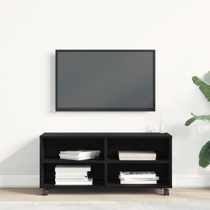 Tv Kast Zwart 90X35X35 Cm Geengineerd Hout Zwart eiken