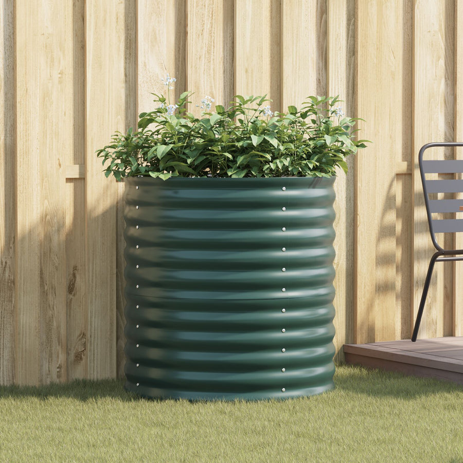 Tuin Verhoogd Bed Gegalvaniseerd Staal 80 x 80 x 81 cm Groen