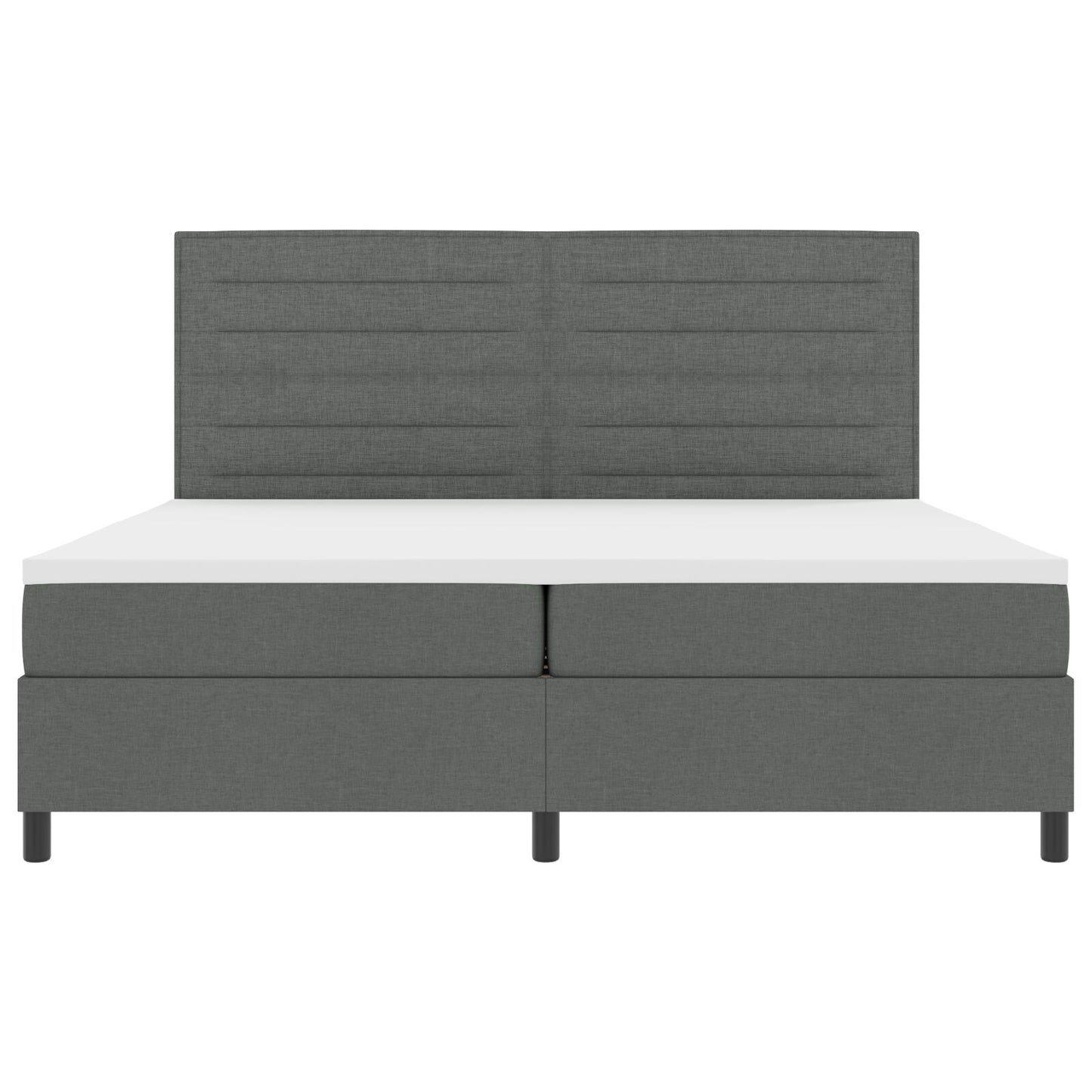 Boxspring Bed Met Matras Donkergrijs 200X200 Cm Stof Lichtgrijs
