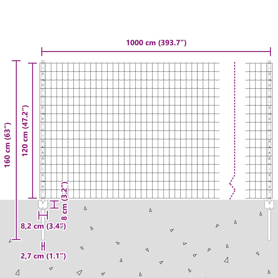 Tuinhek Rolset Set Van 2 Gegalvaniseerd Staal 10 X 1.2 M Duurzaam