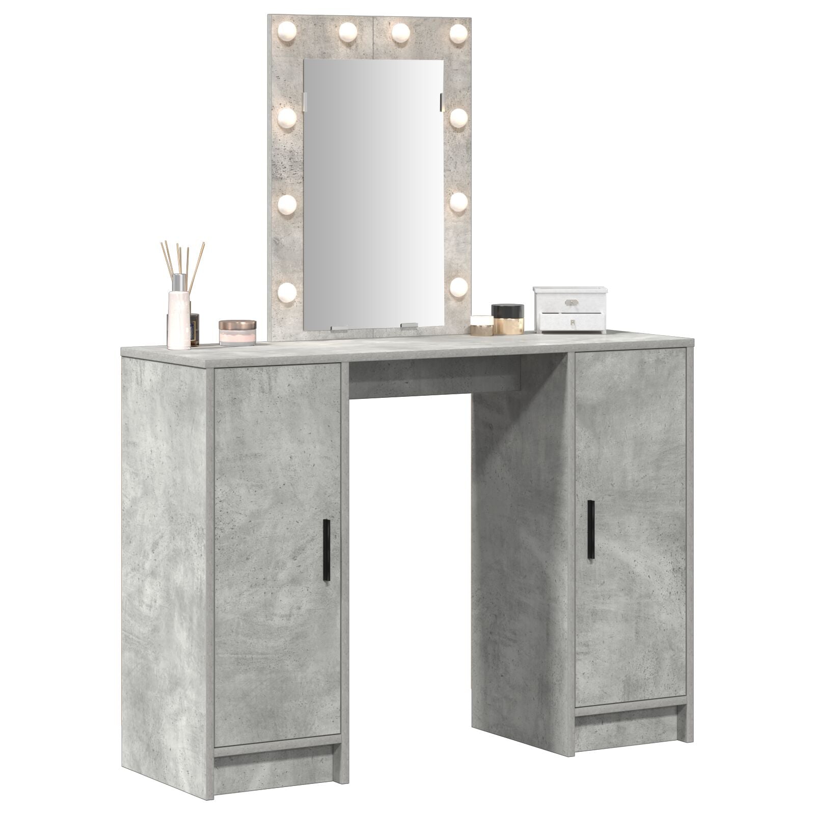 Kaptafel Met Led Verlichting Betonnen Grijs 102X33X135 Cm Beton grijs