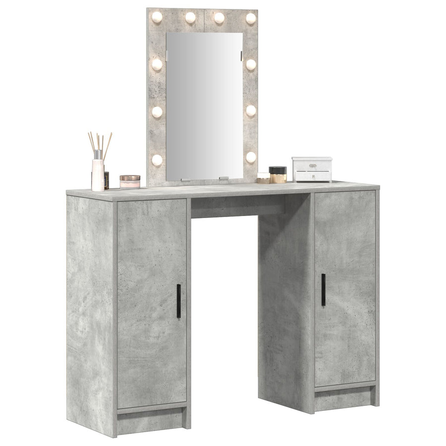 Kaptafel Met Led Verlichting Betonnen Grijs 102X33X135 Cm Beton grijs