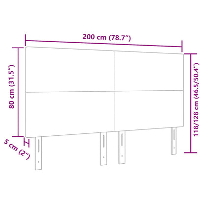Hoofdbord Effen Ontwerp Lichtgrijs 200 Cm Corduroy Stof